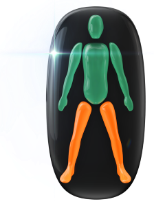 Movement or coordination affected in the legs to a moderate degree.
