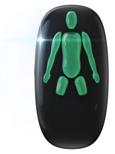 Absence of legs from mid-thigh.