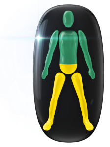 Mildly affected movement or coordination in the lower trunk and legs.
